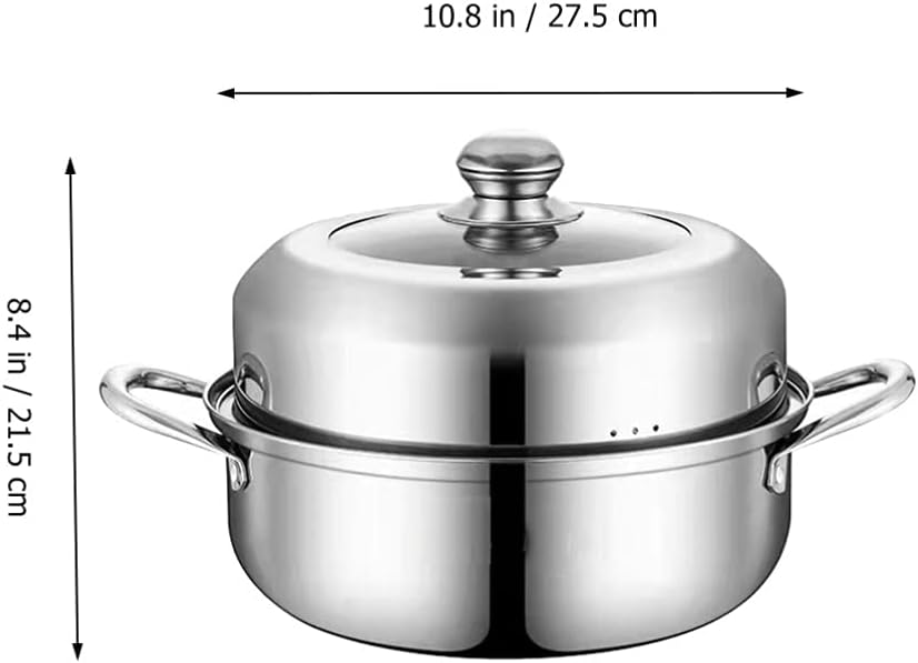 Stainless Steel Multi-Functional Steamer Pot for Healthy Cooking - Kitchen Cookware Pot for Steaming and Cooking - 1pc by DOITOOL
