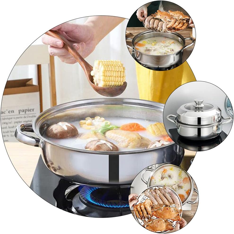 Stainless Steel Multi-Functional Steamer Pot for Healthy Cooking - Kitchen Cookware Pot for Steaming and Cooking - 1pc by DOITOOL