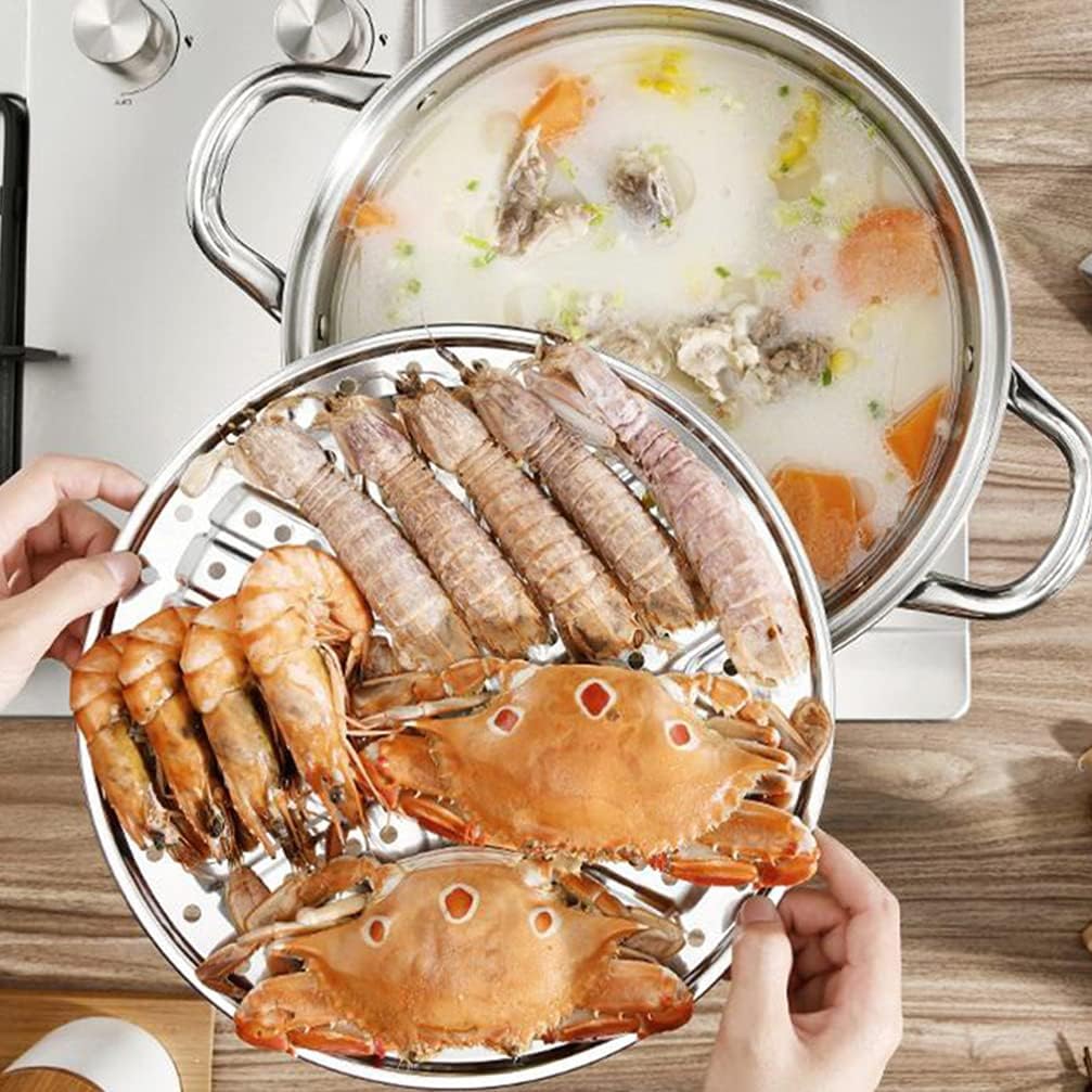 Stainless Steel Multi-Functional Steamer Pot for Healthy Cooking - Kitchen Cookware Pot for Steaming and Cooking - 1pc by DOITOOL