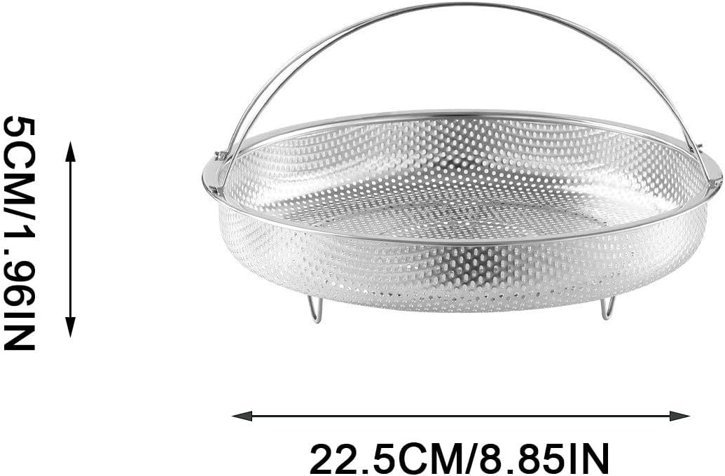 Stainless Steel Multifunctional Pan Steamer Basket with Handle - Fine Mesh Steam for Easy Vegetable Steaming (S-8.85IN)