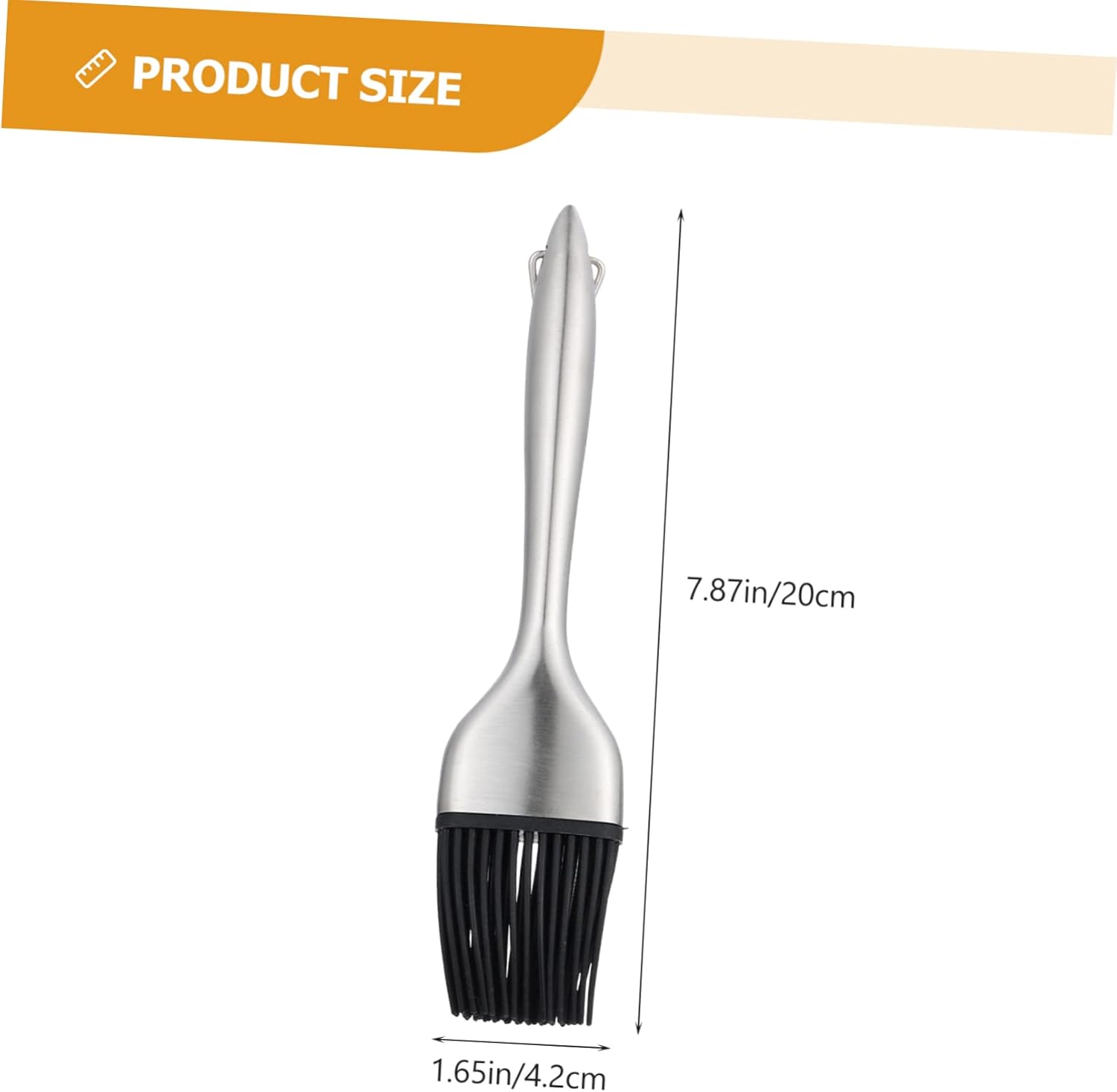 Stainless Steel Oil Brush with Comfortable Silicone Grip for Baking and Barbecue