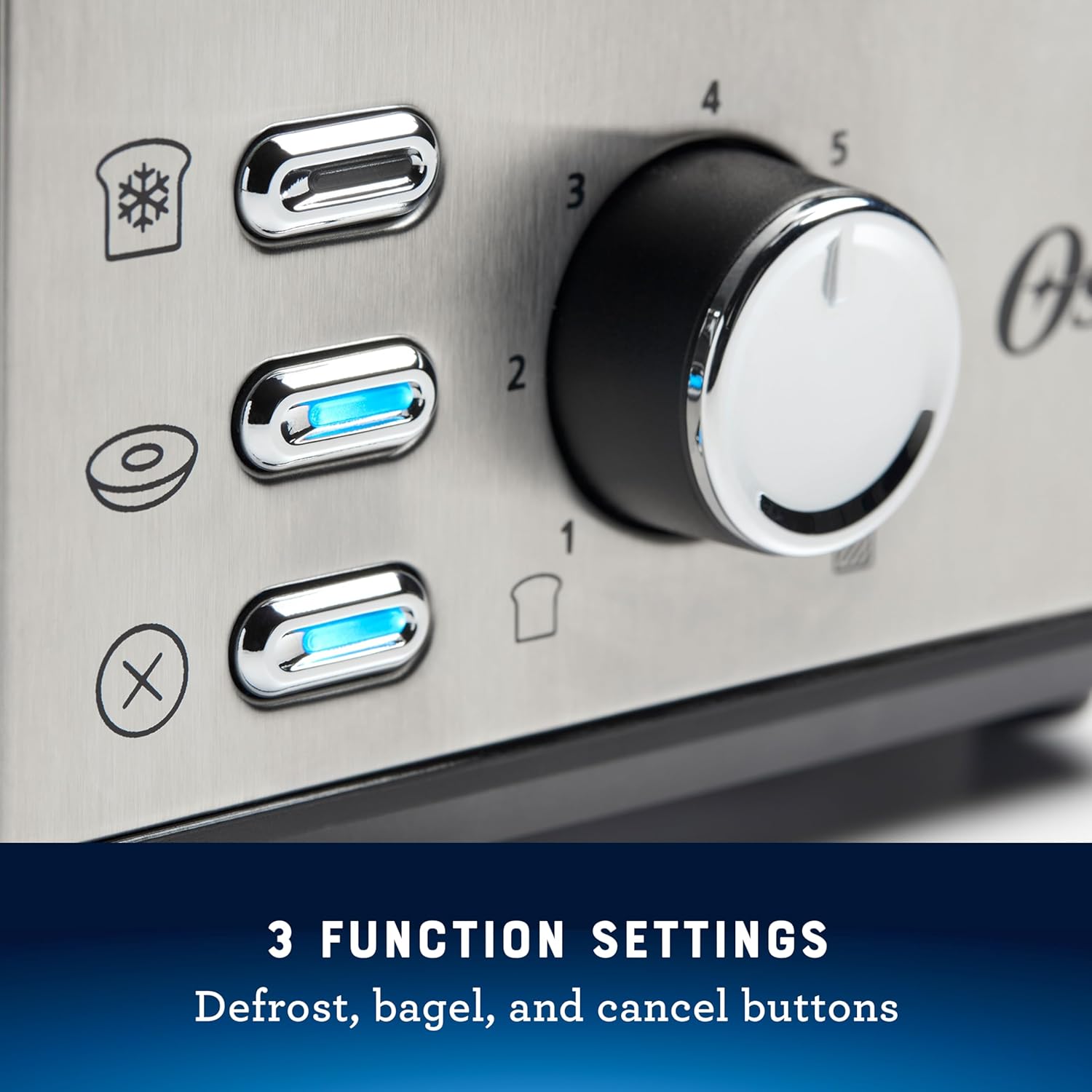 Stainless Steel Oster 2-Slice Toaster with Extra Wide Slots for Easy Toasting