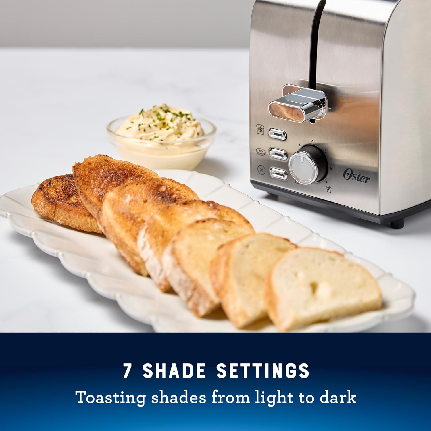 Stainless Steel Oster 2-Slice Toaster with Extra Wide Slots for Easy Toasting