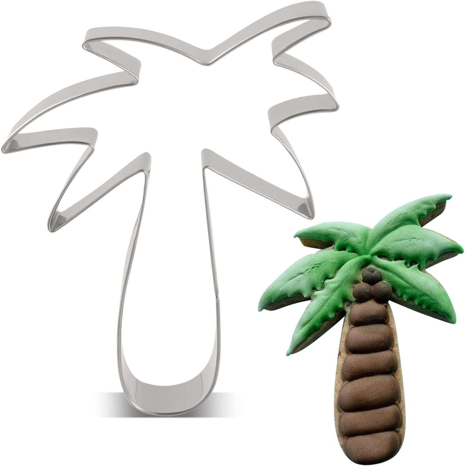 Stainless Steel Palm Tree Cookie Cutter - 3.4 x 4.2 inches by LILIAO