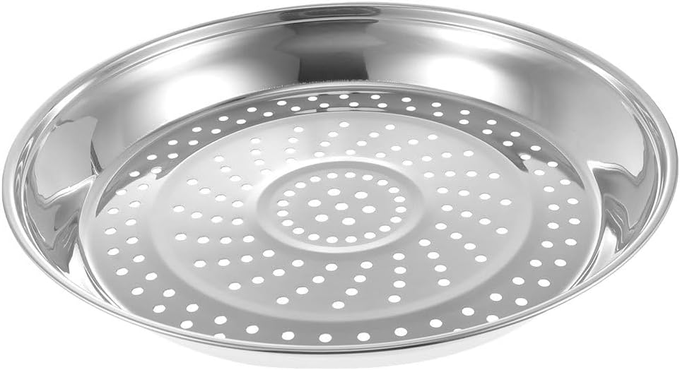 Stainless Steel Pan Steamer Basket Insert for Pressure Cooker - 33cm, Food Steaming Rack with Holes, Canner Rack and Dumpling Plate