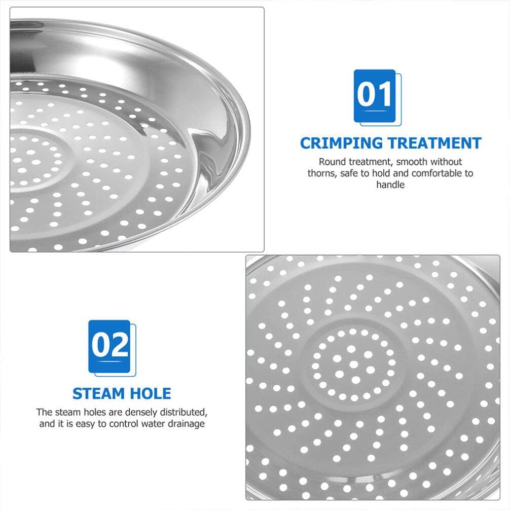 Stainless Steel Pan Steamer Basket Insert for Pressure Cooker - 33cm, Food Steaming Rack with Holes, Canner Rack and Dumpling Plate