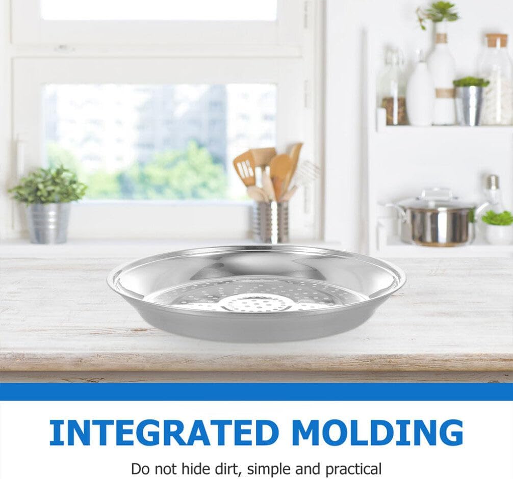 Stainless Steel Pan Steamer Basket Insert for Pressure Cooker - 33cm, Food Steaming Rack with Holes, Canner Rack and Dumpling Plate