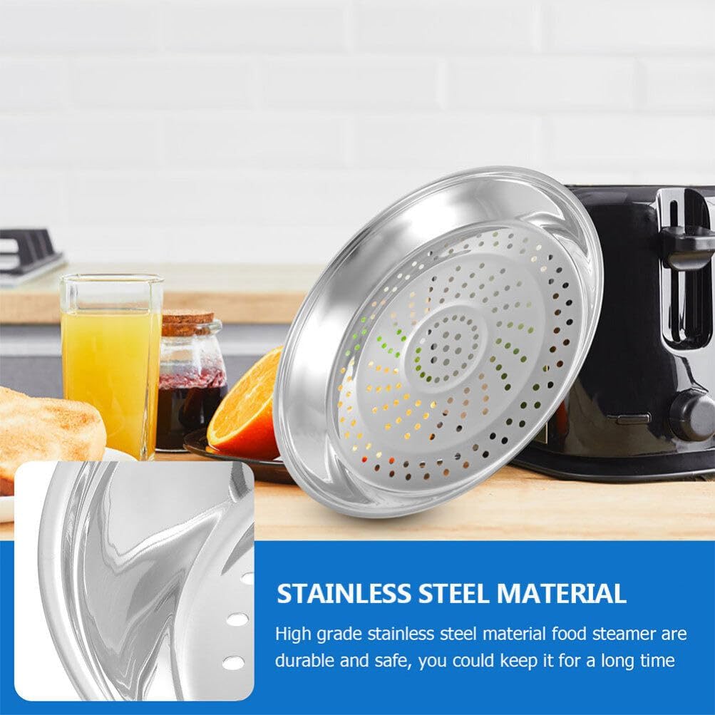 Stainless Steel Pan Steamer Basket Insert for Pressure Cooker - 33cm, Food Steaming Rack with Holes, Canner Rack and Dumpling Plate