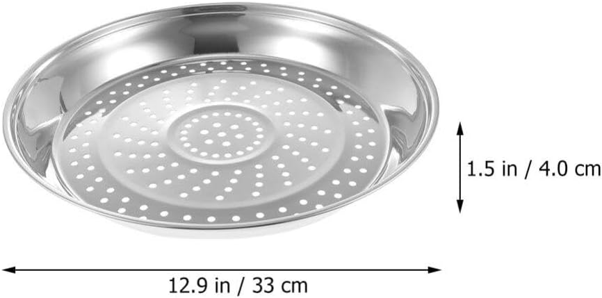 Stainless Steel Pan Steamer Basket Insert for Pressure Cooker - 33cm, Food Steaming Rack with Holes, Canner Rack and Dumpling Plate