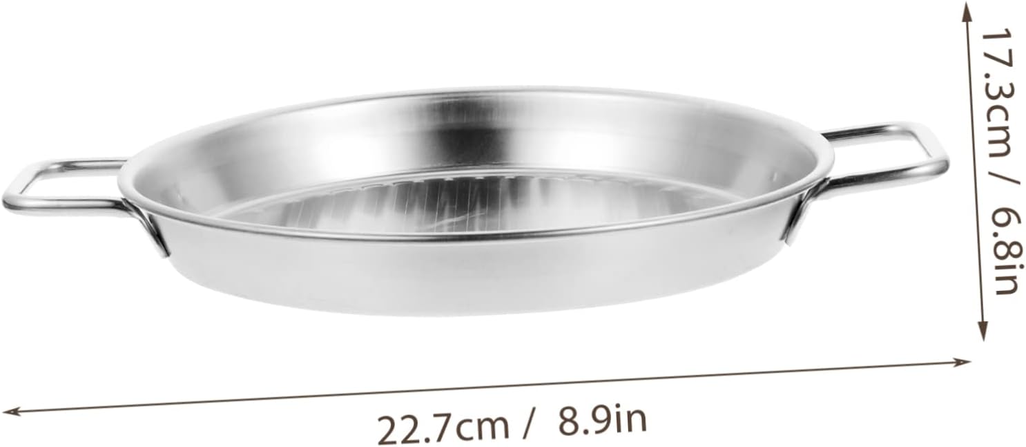 Stainless Steel Pizza Baking Pan with Handles - Round Oven Tray for Home & Restaurant Use - Non-Stick Coating, Multi-Function Baking Sheet