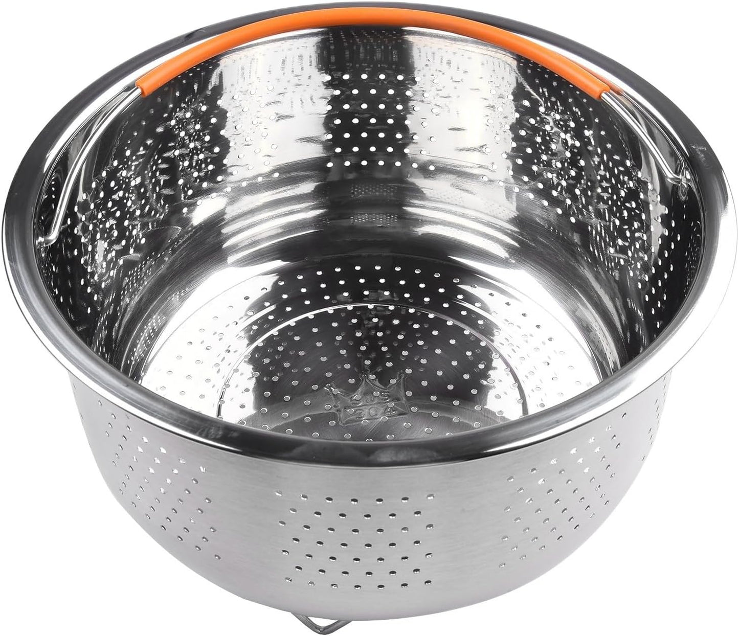 Stainless Steel Pressure Cooker Steamer Insert with Silicone Handle - Ideal for Steaming Vegetables, Eggs, Rice, and Meat (21.5cm)