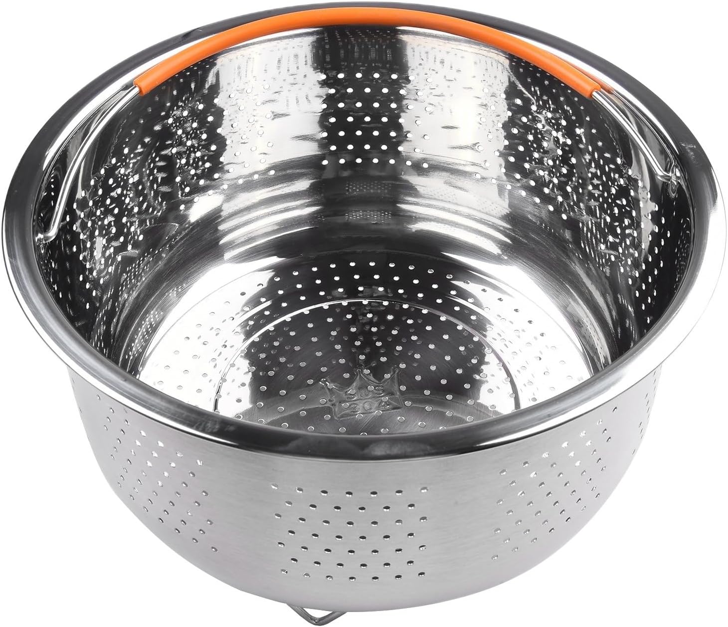 Stainless Steel Pressure Cooker Steamer Insert with Silicone Handle - Ideal for Steaming Vegetables, Eggs, Rice, and Meat (21.5cm)