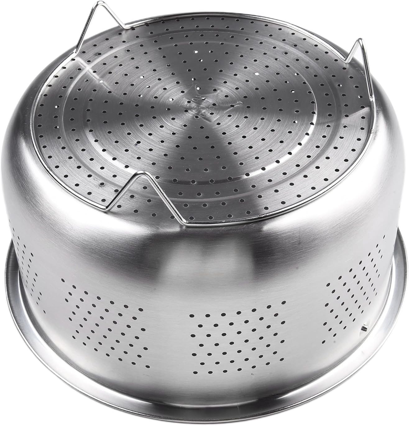 Stainless Steel Pressure Cooker Steamer Insert with Silicone Handle - Ideal for Steaming Vegetables, Eggs, Rice, and Meat (21.5cm)