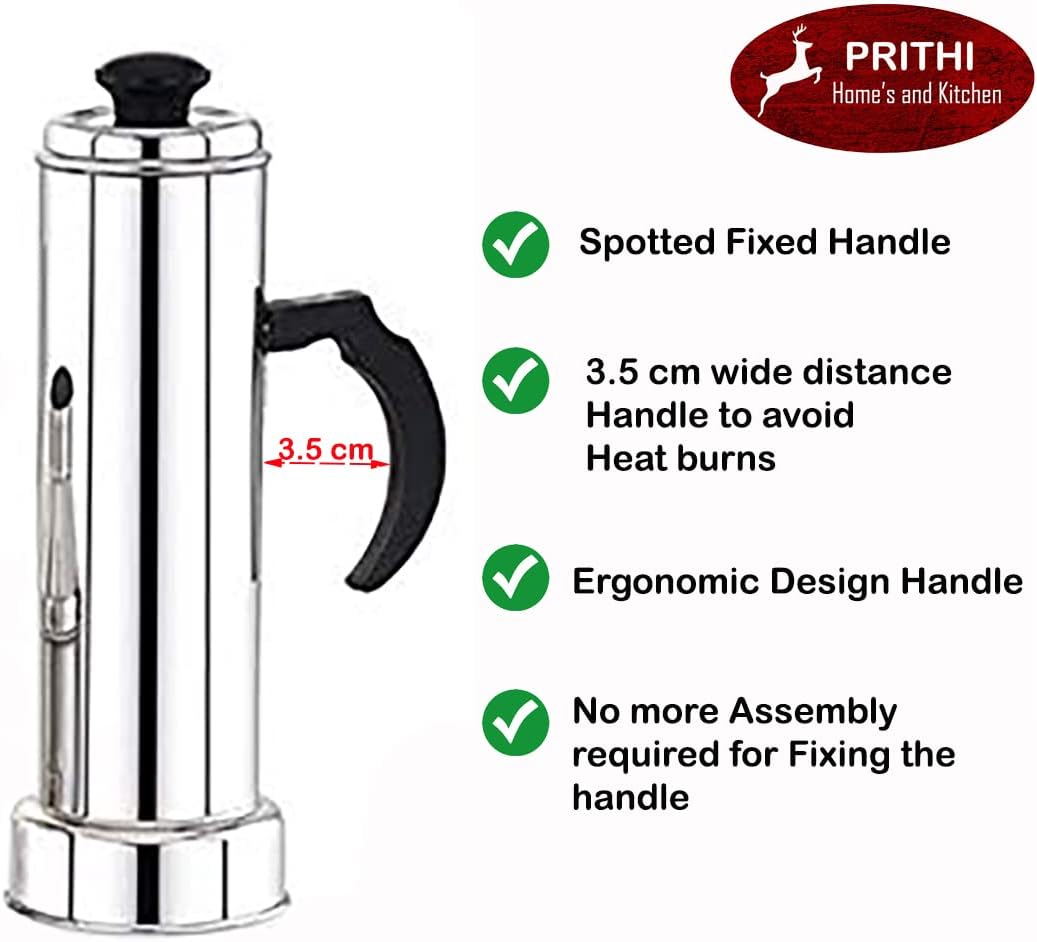 Stainless Steel Puttu Maker Combo Set - 1.5 L Puttu Kudam & Chiratta Puttu Steamer by Prithi Home's and Kitchen