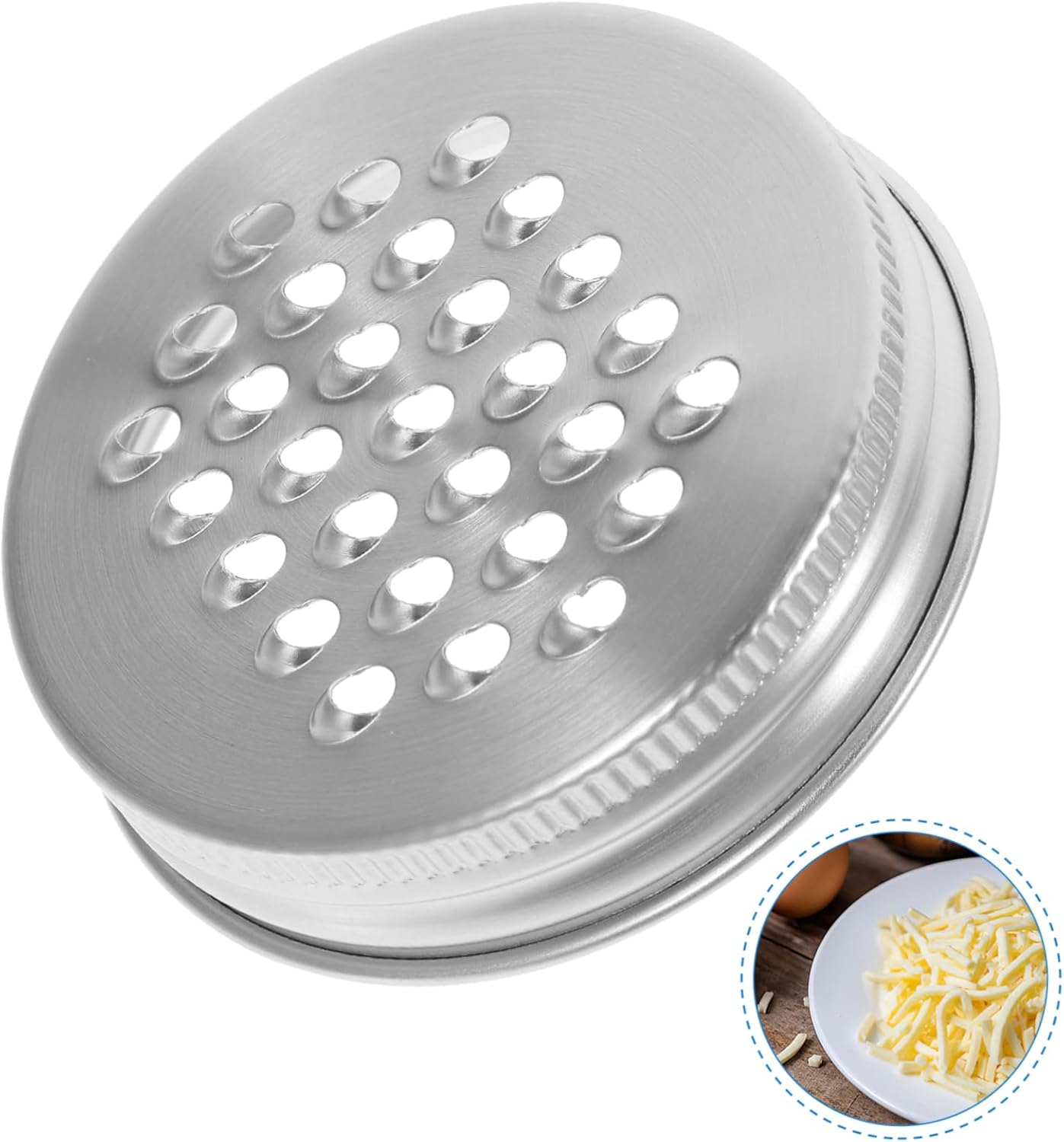 Stainless Steel Regular Mouth Mason Jar Grater Lid - Versatile Shredder for Cheese and Vegetables