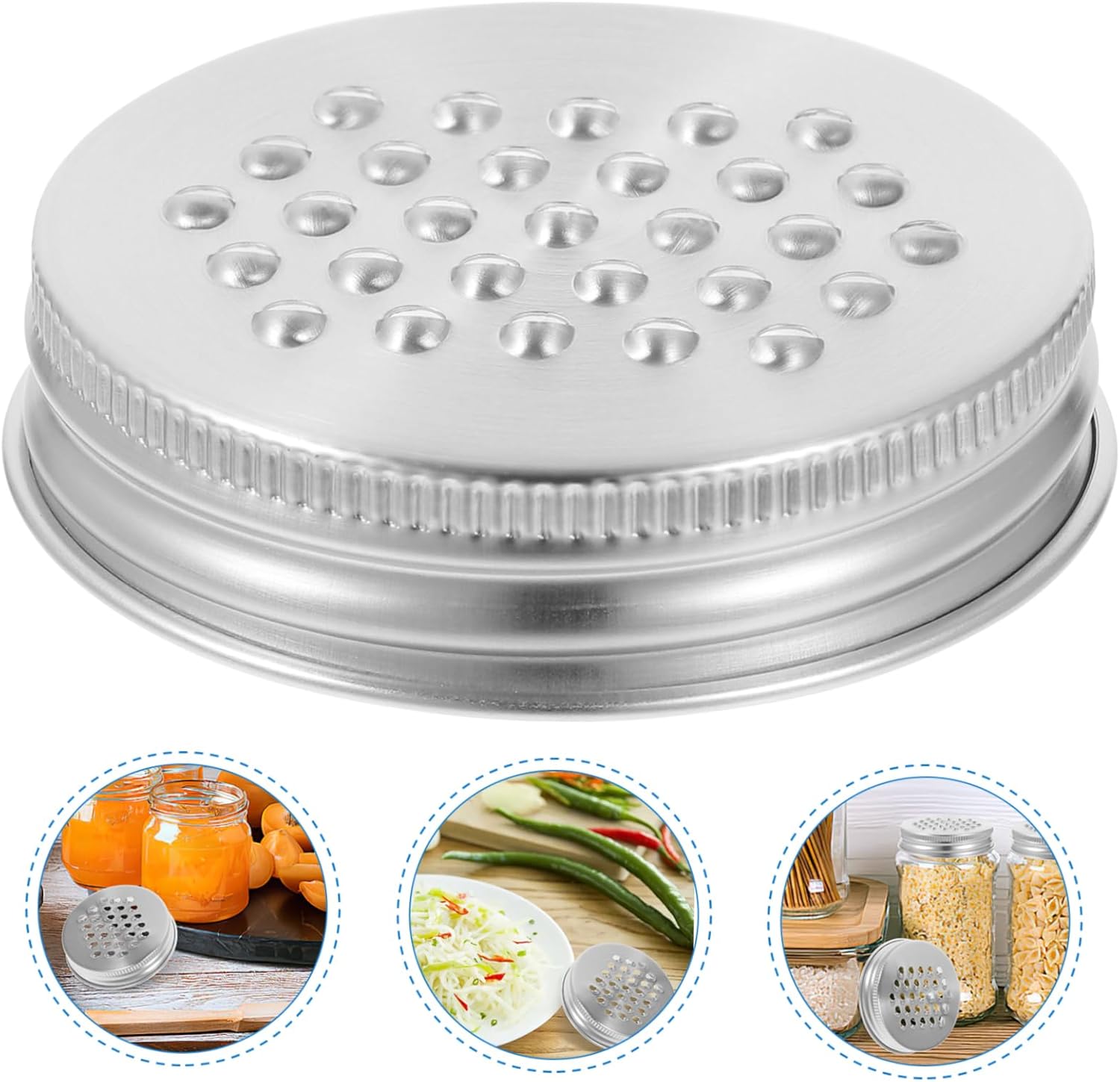 Stainless Steel Regular Mouth Mason Jar Grater Lid - Versatile Shredder for Cheese and Vegetables