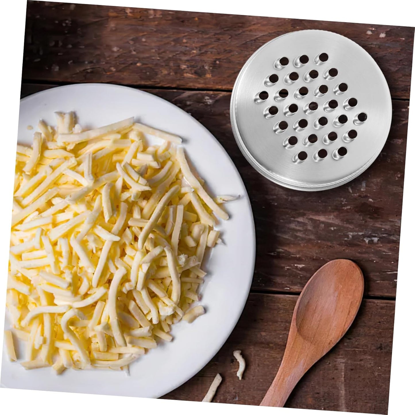 Stainless Steel Regular Mouth Mason Jar Grater Lid - Versatile Shredder for Cheese and Vegetables
