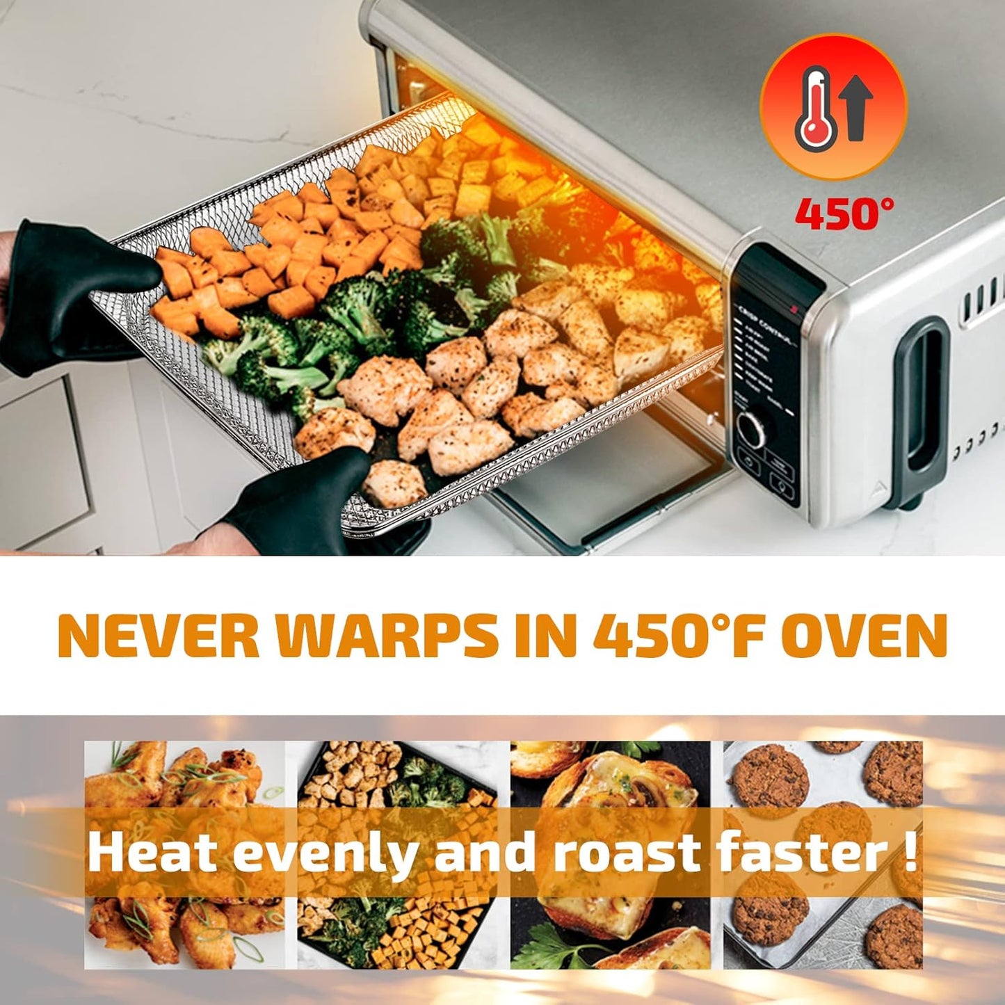 Stainless Steel Replacement Air Fryer Basket for Ninja Foodi SP101 Air Fry Oven - Compatible with SP100, SP101B1, SP101C