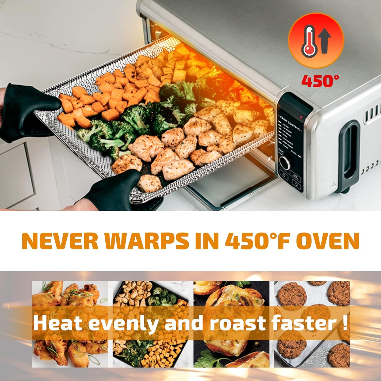 Stainless Steel Replacement Air Fryer Basket for Ninja Foodi SP101 Air Fry Oven - Compatible with SP100, SP101B1, SP101C