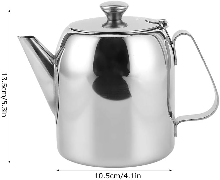 Stainless Steel Round Coffee Teapot Kettle with Short Spout (850ml/32oz) for Home, Restaurant, Hotel - #2