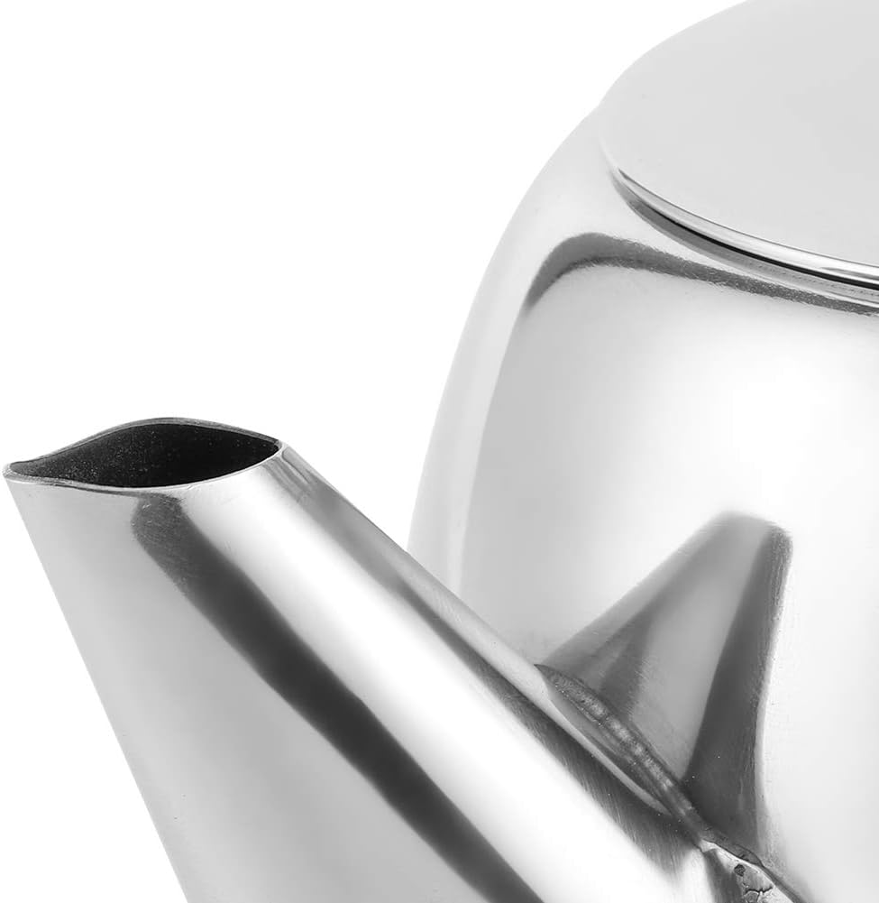 Stainless Steel Round Coffee Teapot Kettle with Short Spout (850ml/32oz) for Home, Restaurant, Hotel - #2