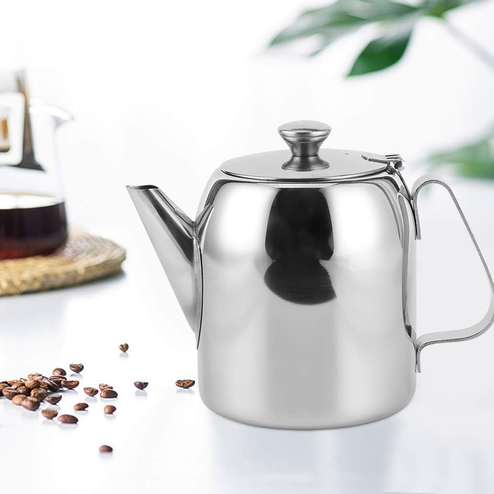 Stainless Steel Round Coffee Teapot Kettle with Short Spout (850ml/32oz) for Home, Restaurant, Hotel - #2