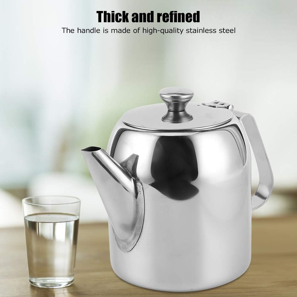 Stainless Steel Round Coffee Teapot Kettle with Short Spout (850ml/32oz) for Home, Restaurant, Hotel - #2
