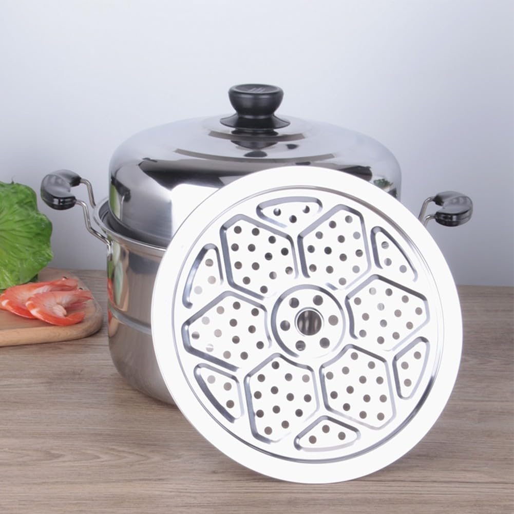 Stainless Steel Round Steamer Tray for Pressure Cookers, Stockpots, Pans - 27.2cm
