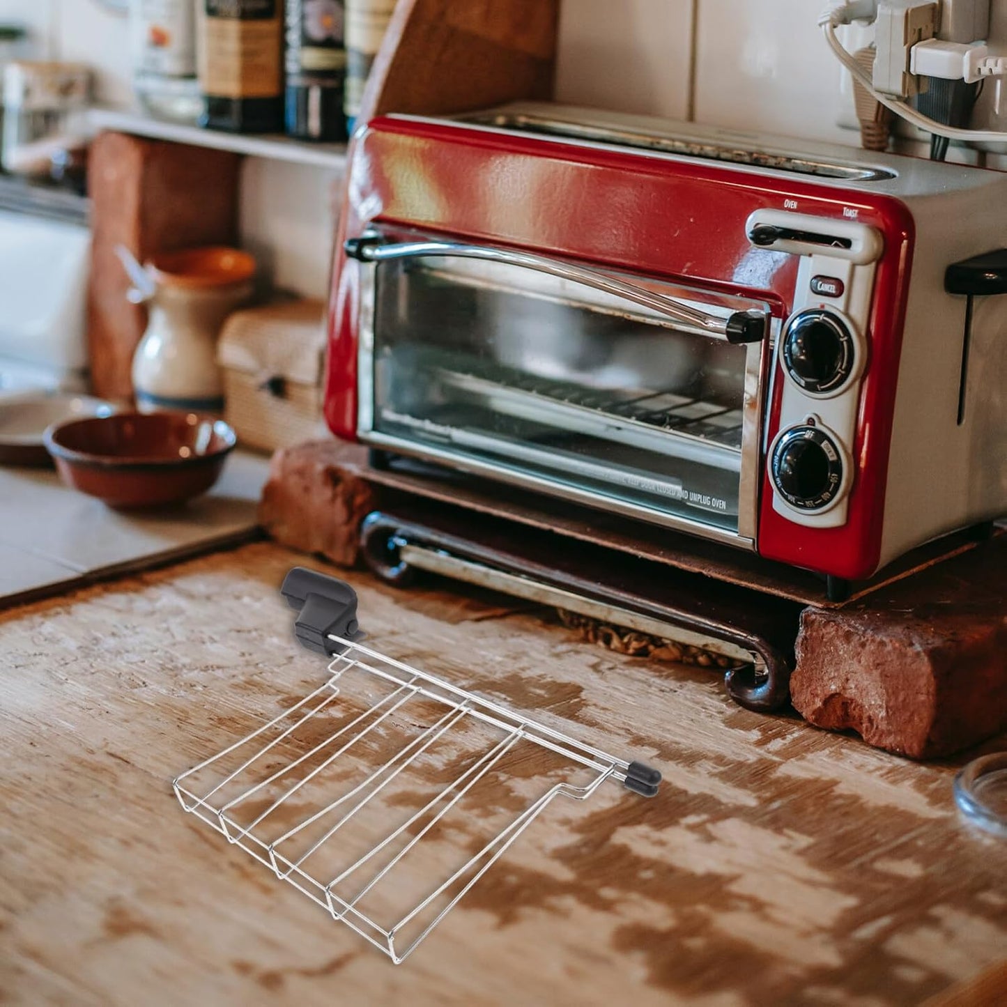 Stainless Steel Sandwich Cage for 2-Slice Toaster, Classic Toaster Sandwich Clip with Warming Rack - ABOOFAN Toaster Accessories