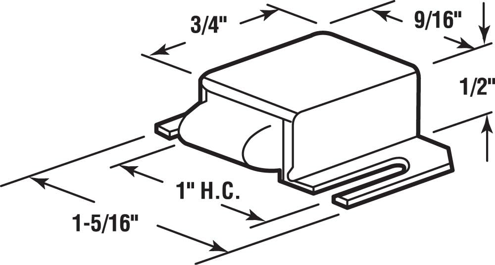 Stainless Steel Shower Door Handle with Plastic Tip, 1/2" x 1-5/16" - Single Pack