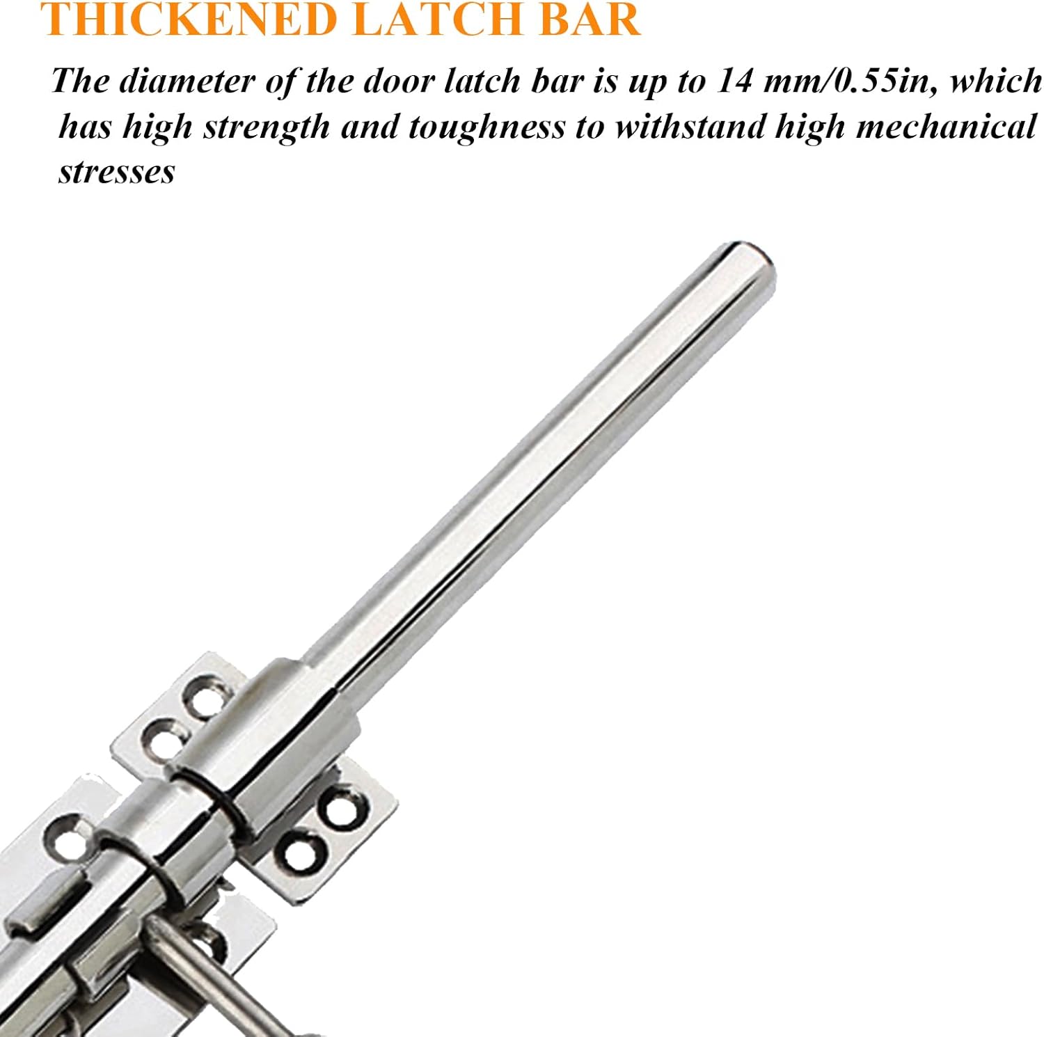 Stainless Steel Slide Bolt Gate Latch for Security Guard Door - Heavy Duty Barrel Bolt Lock with Dust Canister - Ideal for Barns, Fences, Sheds, and Basements