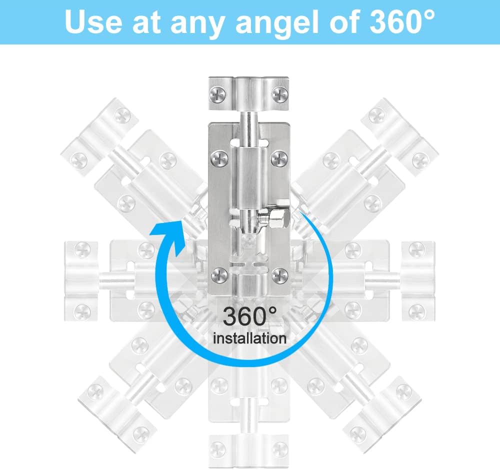 Stainless Steel Slide Bolt Latch 2-Pack - 3" Door Lock with Brushed Finish & Screws