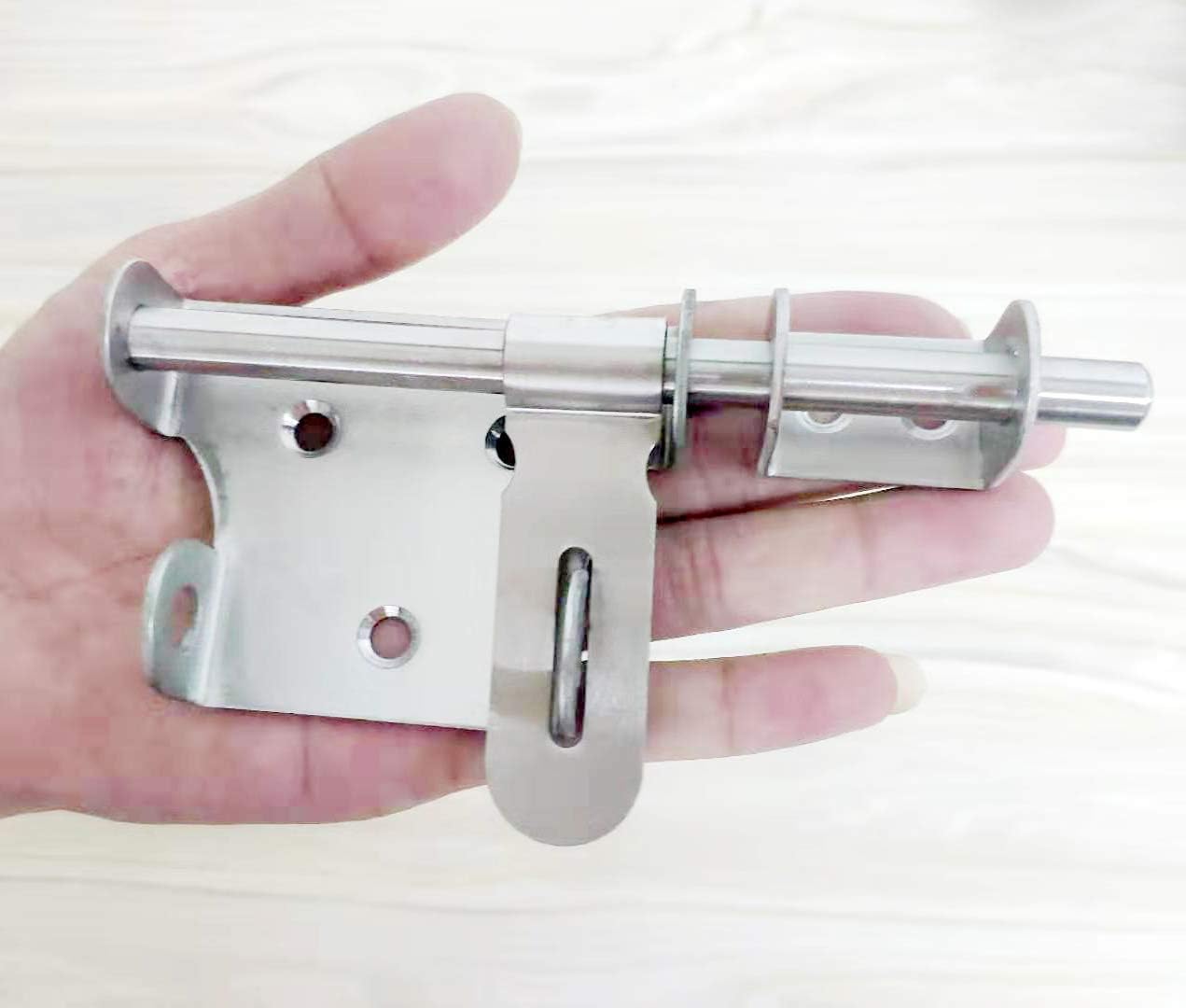 Stainless Steel Sliding Bolt Gate Latch Lock with Padlock Hole - WANLIAN