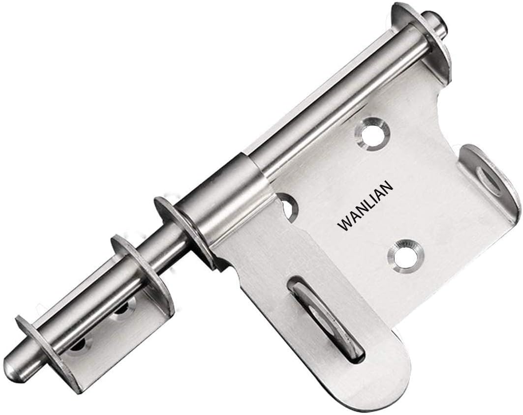 Stainless Steel Sliding Bolt Gate Latch Lock with Padlock Hole - WANLIAN