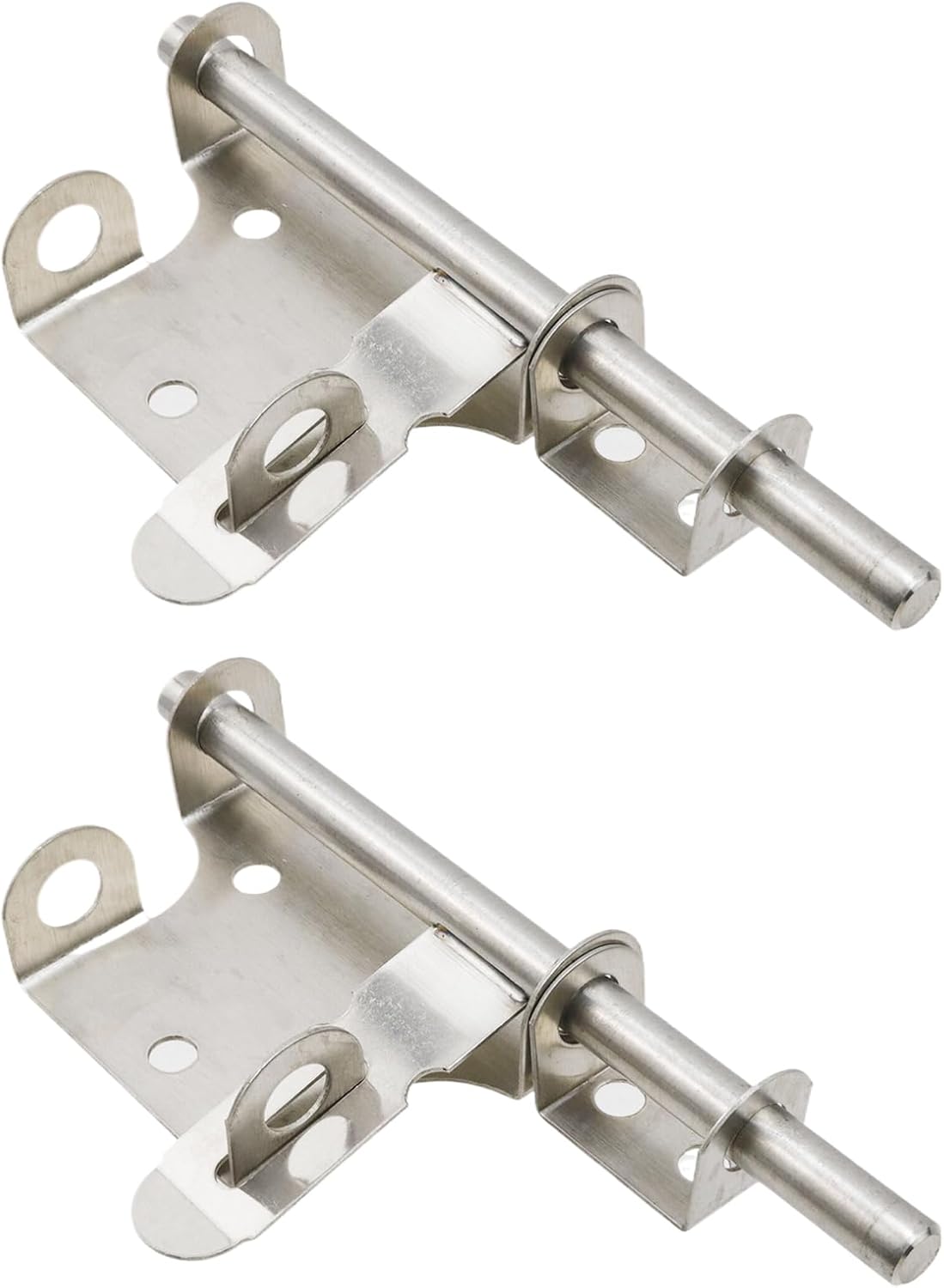 Stainless Steel Sliding Bolt Gate Latch Set with Padlock Hole - 2 Pack, 7.5 Inch