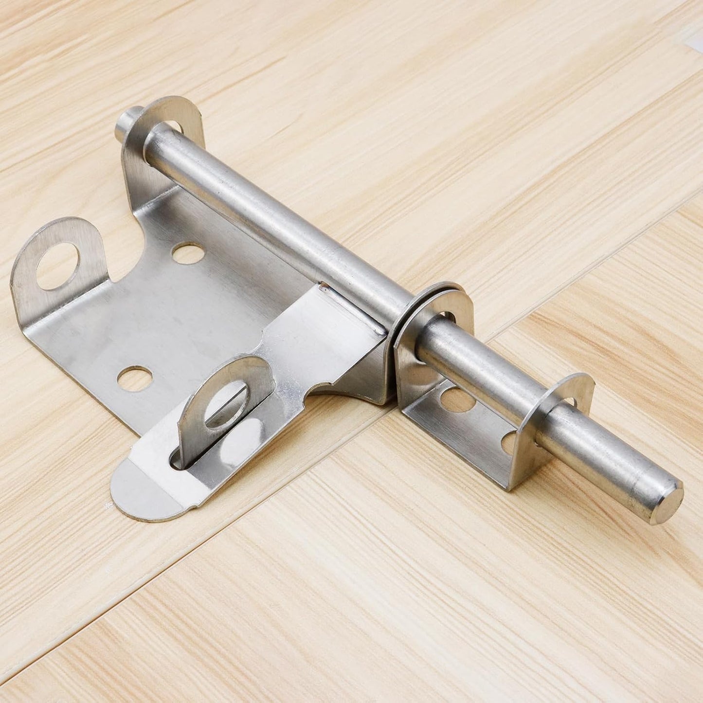 Stainless Steel Sliding Bolt Gate Latch Set with Padlock Hole - 2 Pack, 7.5 Inch