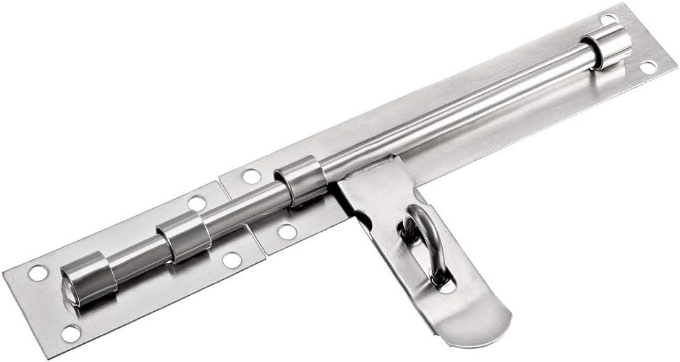 Stainless Steel Sliding Bolt Gate Latch with Padlock Hole - 10" by uxcell