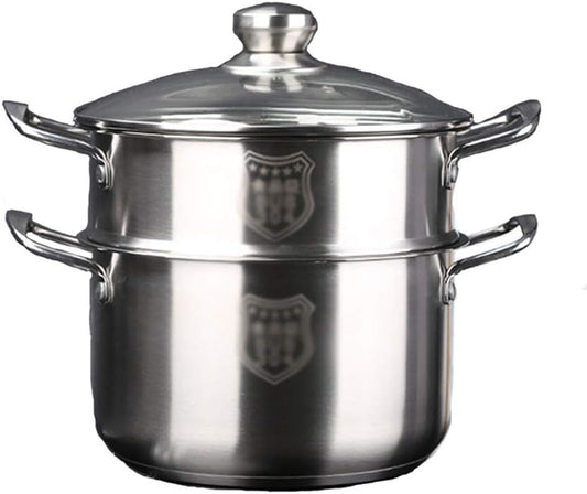 Stainless Steel Soup Pot with Steamer for Induction Cooker and Gas Stove