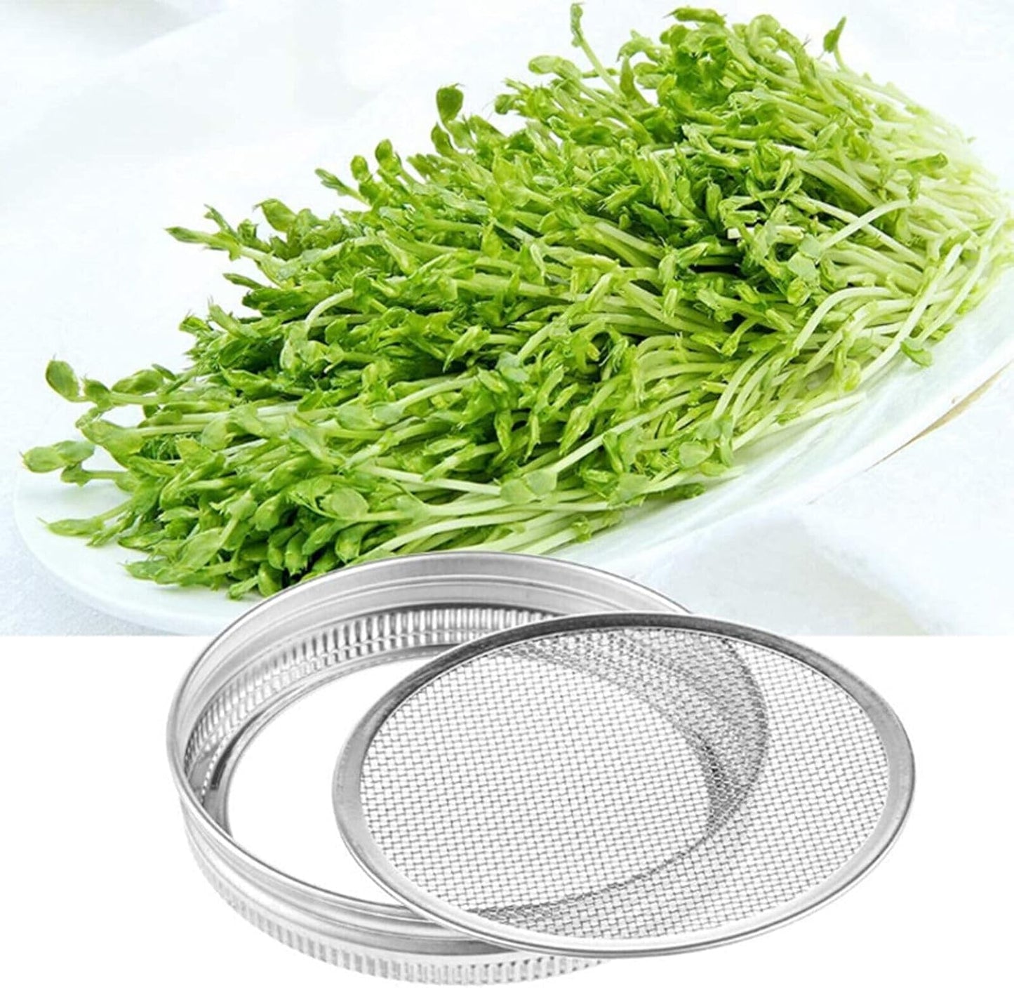 Stainless Steel Sprouting Stands for Wide & Regular Mouth Mason Jars - 4 Pack - Canning Jars Holder