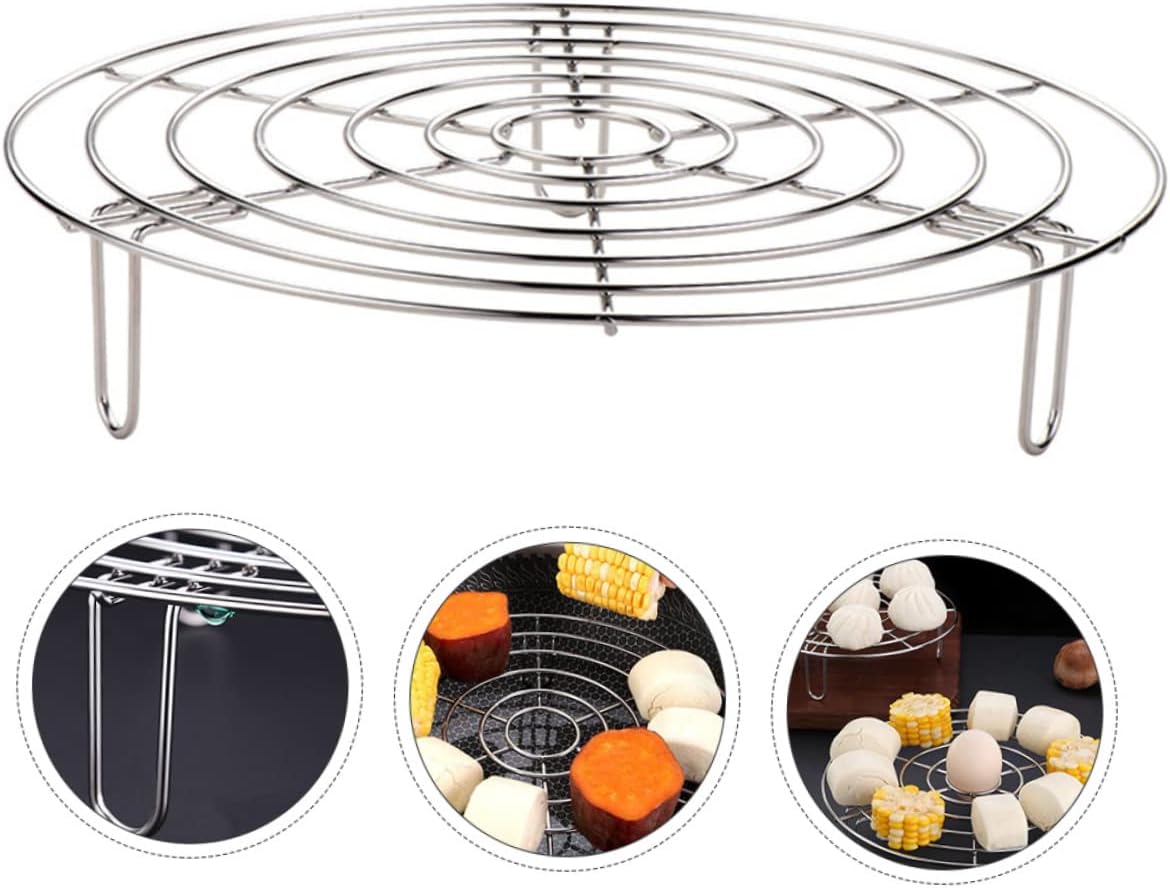 Stainless Steel Steam Rack for Cooking and Baking - Multipurpose Cooling Rack and Steamer Pot Accessory for Oven and Stovetop
