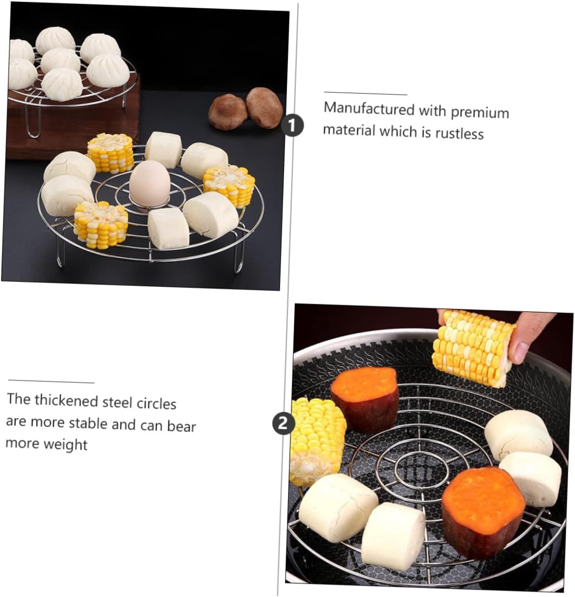 Stainless Steel Steam Rack for Cooking and Baking - Multipurpose Cooling Rack and Steamer Pot Accessory for Oven and Stovetop