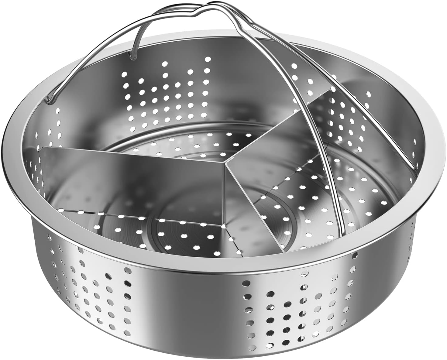 Stainless Steel Steamer Basket Rack Trio Set - Vegetable Steaming Stand for Pressure Cooker, Separator Holder Stand