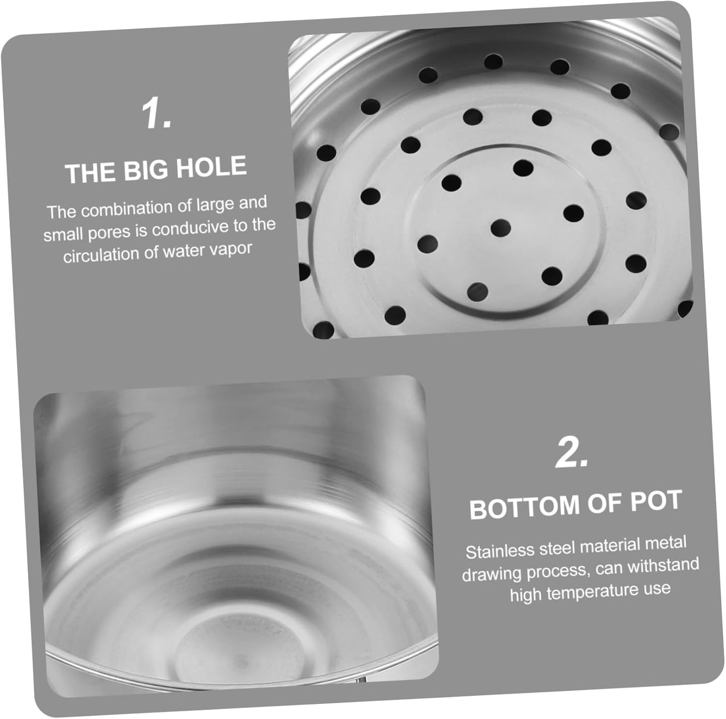 Stainless Steel Steamer Pot with Glass Lid for Instant Pasta and Rice Cooking on Induction Stove