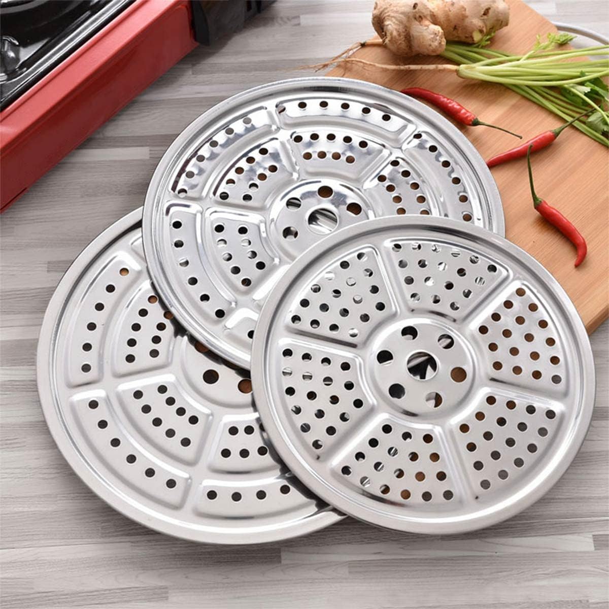 Stainless Steel Steamer Rack 40cm - Pressure Canner Steaming Tray Stand - Cooking Silver
