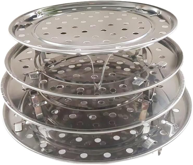 Stainless Steel Steamer Rack Set for Pressure Cooker, 4-Pack with 7.7" to 10" Diameter, Thicken Canner Steaming Stand for Cooking Vegetables and Food
