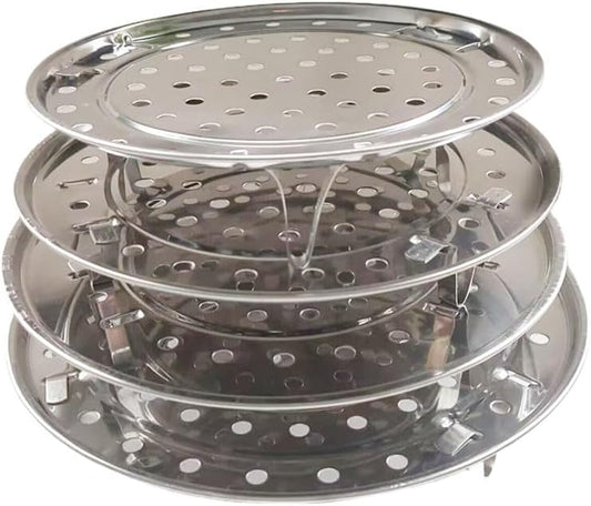 Stainless Steel Steamer Rack Set for Pressure Cooker, 4-Pack with 7.7" to 10" Diameter, Thicken Canner Steaming Stand for Cooking Vegetables and Food