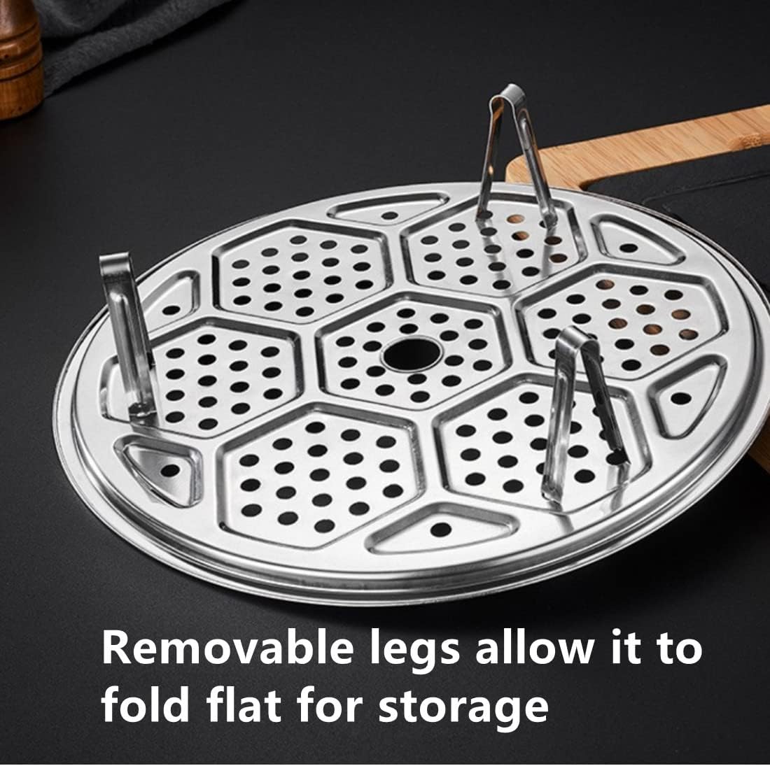 Stainless Steel Steamer Rack Set for Pressure Cooker, 4-Pack with 7.7" to 10" Diameter, Thicken Canner Steaming Stand for Cooking Vegetables and Food