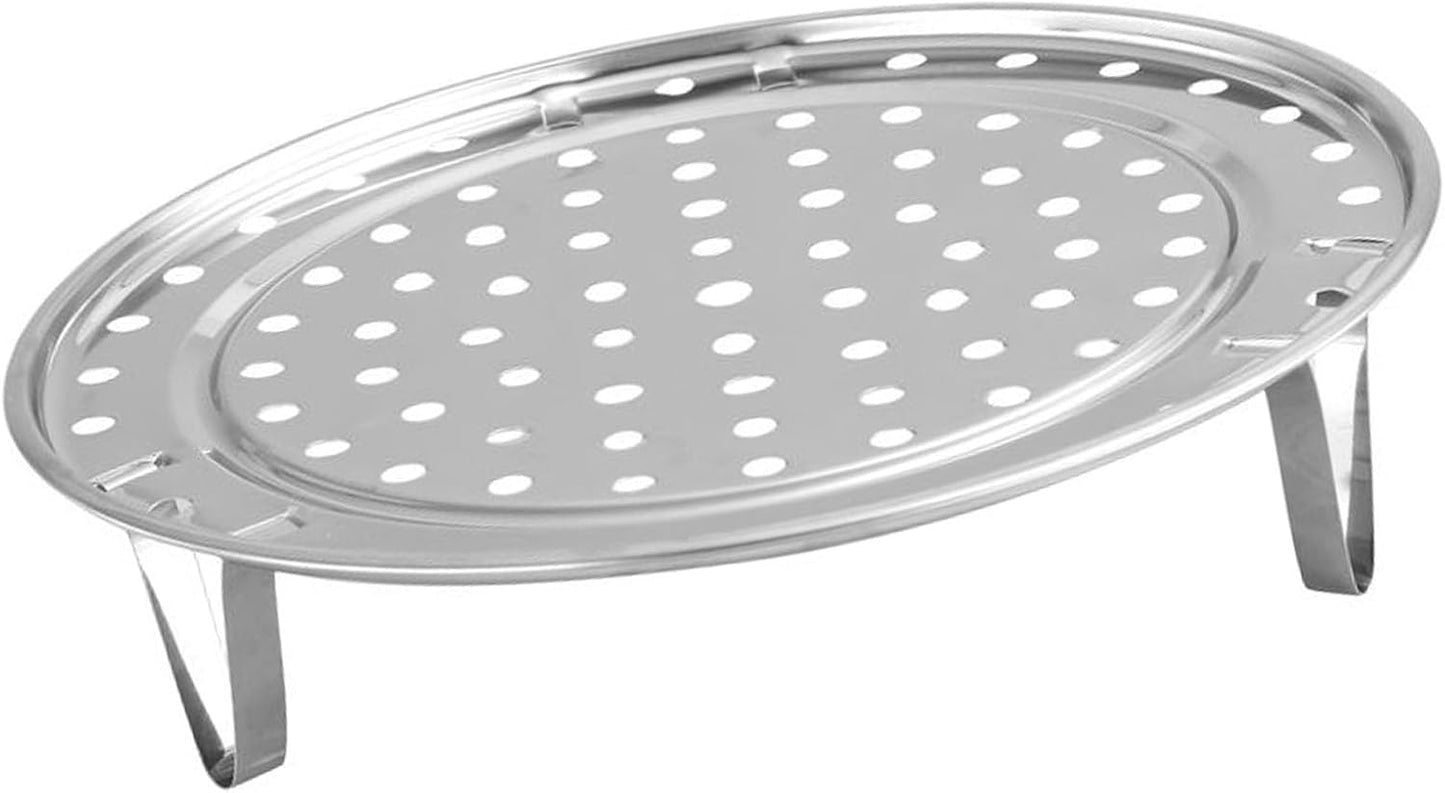 Stainless Steel Steamer Rack with Removable Leg for Home Kitchen - Multi Functional Steaming Tray Stand(22cm)
