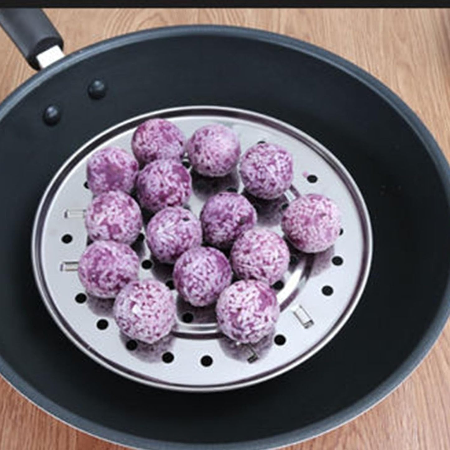 Stainless Steel Steamer Rack with Removable Leg for Home Kitchen - Multi Functional Steaming Tray Stand(22cm)