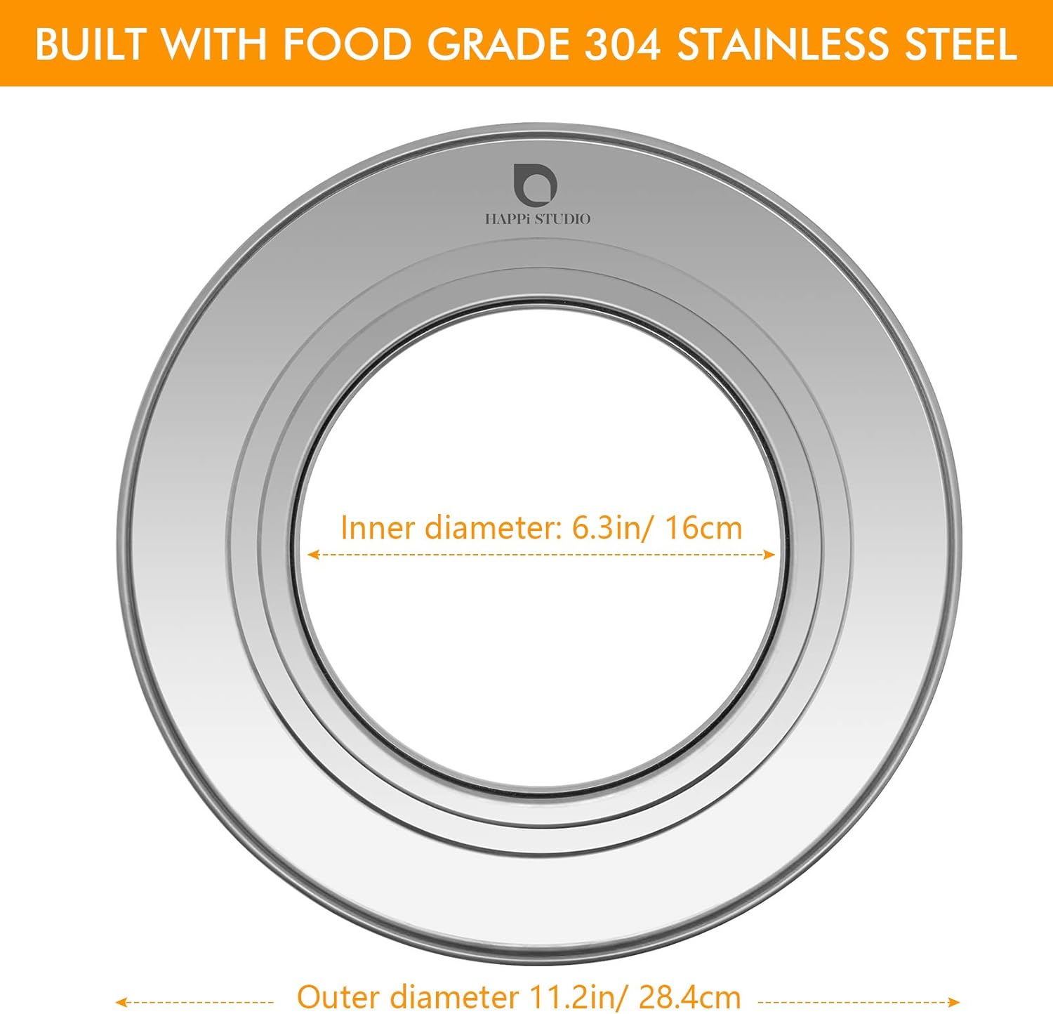 Stainless Steel Steamer Ring Adapter for 8-11 inch Bamboo Steamer Baskets